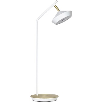 Nowoczesna lama biurkowa Geometri biała LED